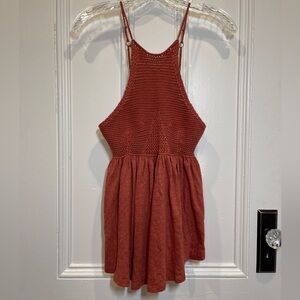 NWT Free People Women's Apple Chutney Brown Road Trip Crochet Tank - Size XS